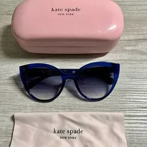 Kate Spade New York Blue Cat Eye Sunglasses with Smoke Mirror Kate Spade Aubriella/G/S Sunglasses - main image 3